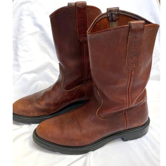 Red Wing 1152 Pecos Men's 11-inch Soft Toe Pull-On Work Boots, 8.5 D, Brown - Picture 2 of 6